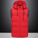 Electric Winter Warm Heated Waistcoat USB Charging Cotton Intelligent Heating Hooded Jacket Clothing