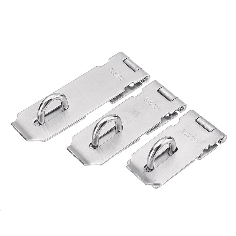 304 Stainless Steel Hasp Staple Safety Door Bolt Gate Lock Padlock Latch Waterproof With Screws
