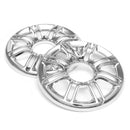 Pair Plate Brust Speaker Trim Grill Cover Chrome For Harley Electra Glide 96-13