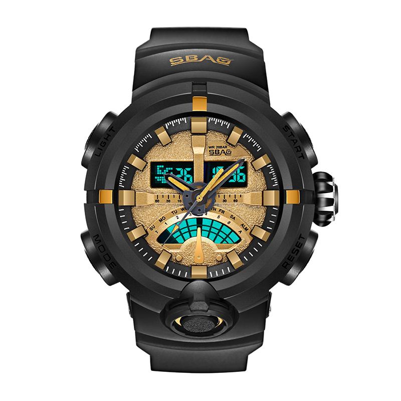 SBAO S-8012-C Dual Display Digital Watch Men Fashion Luminous Display Calendar Stopwatch Sport Watch