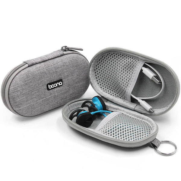 Boona EVA Shockproof Sports Earphone USB Cable Organizer Bag with Hook