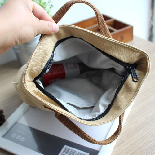 KCASA KC-LG067 Large Capacity Canvas Lunch Tote Bag Travel Picnic Food Storage Shopping Bag Handbag