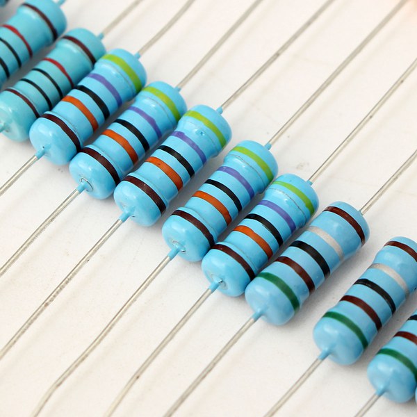 500 Pcs 1W 1% Metal Film Resistor 100 Value 10 ohm-1M ohm Assortment Kit