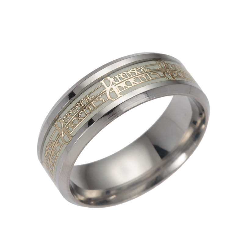 Luminous Titanium Steel Finger Ring Punk Personality Ring for Men