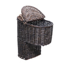 Wicker Handwoven Stair Step Storage Box Basket Baskets Container Carry With Handle