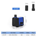 3.5W-25W Submersible Water Pump Ultra Quiet Mini Small Fountain Pump for Fish Tank Pond