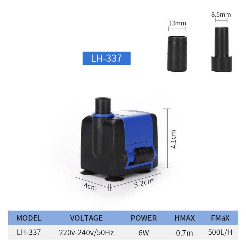 3.5W-25W Submersible Water Pump Ultra Quiet Mini Small Fountain Pump for Fish Tank Pond
