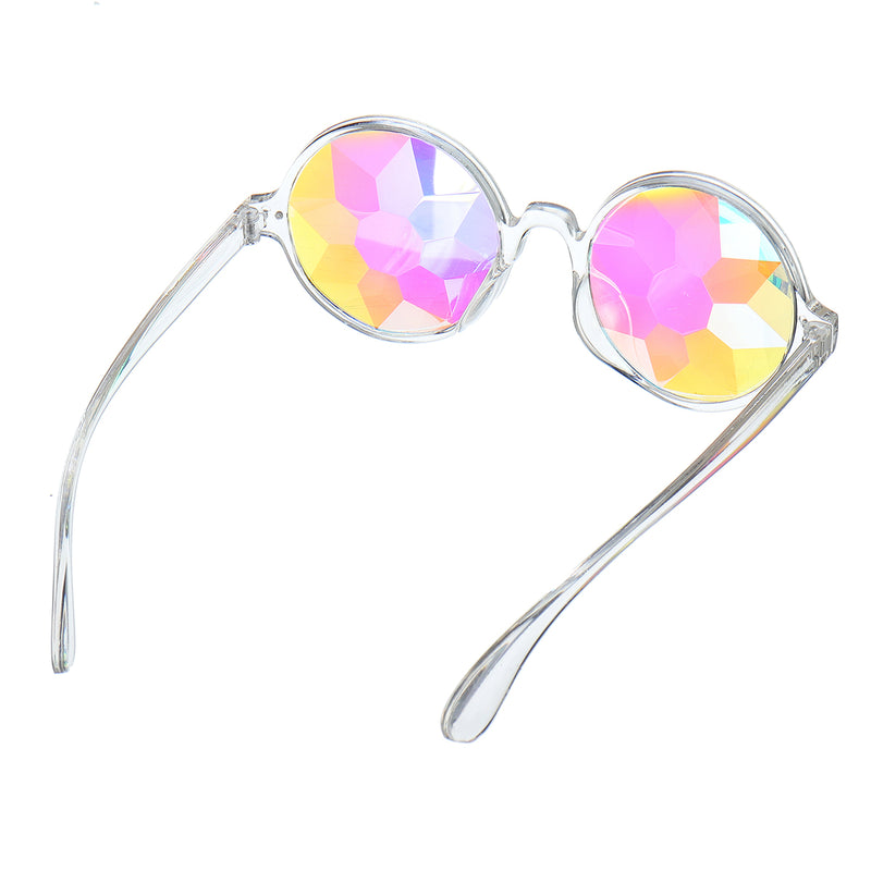 Unisex Party Kaleidoscope Glasses Glass Lens Costume Eyes Mirrored Retro Frame