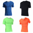 Men Compression Body Shaper Nylon Tight Sports Shirt Breathable Athletic Wear Short Sleeve