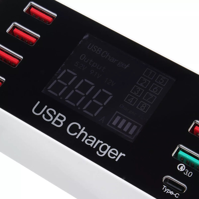 40W QC Smart Desktop Fast Charging Station Charger 7 USB Port Charger US/AU/UK/EU Plug