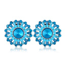 Luxury Crystal Rhinestone Stud Earring Bohemian Flower Charm Colorful Piercing Earrings for Women