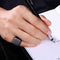 Unisex Luxury Titanium Steel Ring Gun Black Plated Finger Ring for Men