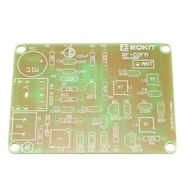 EQKIT FM Transmitter Kit RF-02 Wireless Microphone Parts MP3 Repeater Micro Transmitter With Antenna