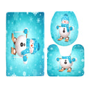 3PCS Christmas Toilet Seat Covers Bathroom Mat Bathroom Carpet Set Absorbent Bath Rugs