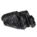 Motorcycle Saddlebags Rider Panniers Luggage with Kettle Bag Black Left/Right PU Leather Universal
