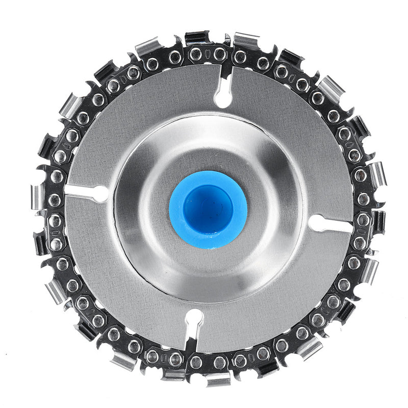 4 Inch Grinder Chain Disc with 2pcs Chain 5/8 Inch Arbor 22 Tooth Wood Carving Disc for 100/115 Angle Grinder