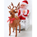 Riding Deer Santa Claus Doll Walking Music Doll Santa Claus Music Deer Cart Gift