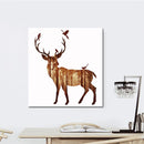 Miico Hand Painted Oil Paintings Simple Style-B Side Face Deer Wall Art For Home Decoration Painting