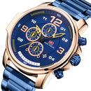 MINIFOCUS 0229G Full Steel Business Style Men Wristwatch Calendar Multifunction Quartz Watch