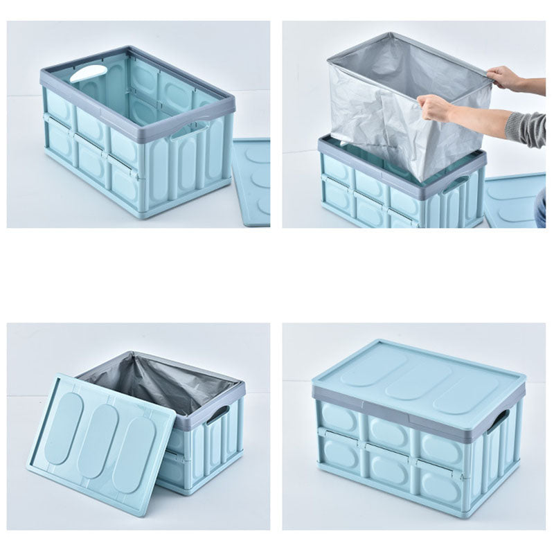Three Flower Multifunctional Folding Box Covered Folding Storage Box for Car and Home Office Baby