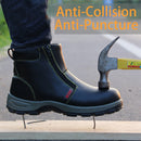 lens Men's Safety Steel Toe Non-Slip Zipper Boots Waterproof Outdoor Welding Work Shoes