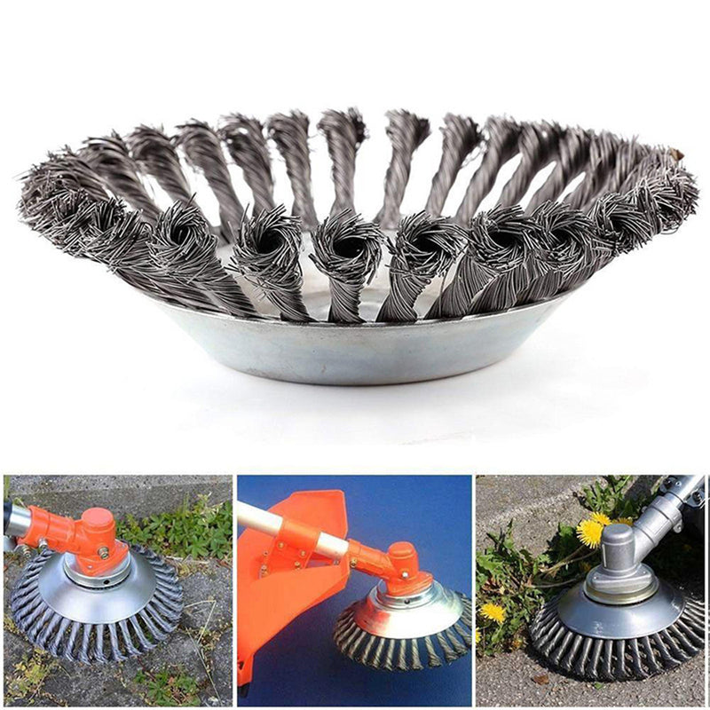 6/8 inch Steel Trimmer Head Garden Weed Steel Wire Brush Break-proof Rounded Edge Weed Trimmer Head