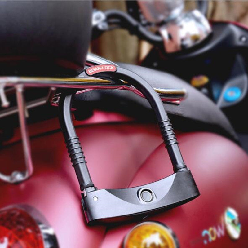 Smart Fingerprint U Lock Bicycle Scooter Anti Theft Locker High Security Keyless Anti-hydraulic Shear Door Lock Rechargeable Waterproof 0.5S Unlock CE ROHS Certification