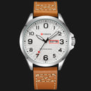 CURREN 8269 Calendar Luminous Display Leather Band Quartz Watch Steel Case Men Watch