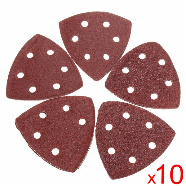 10pcs 90mm 40 60 80 100 120 Grit Sanding Sheets Triangle Sander Pads