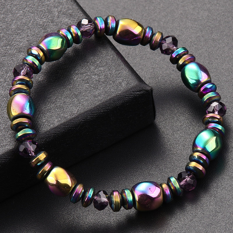 Ethnic Black Gallstone Hand-woven Bracelet Retro Colored Beaded Bracelet Unisex