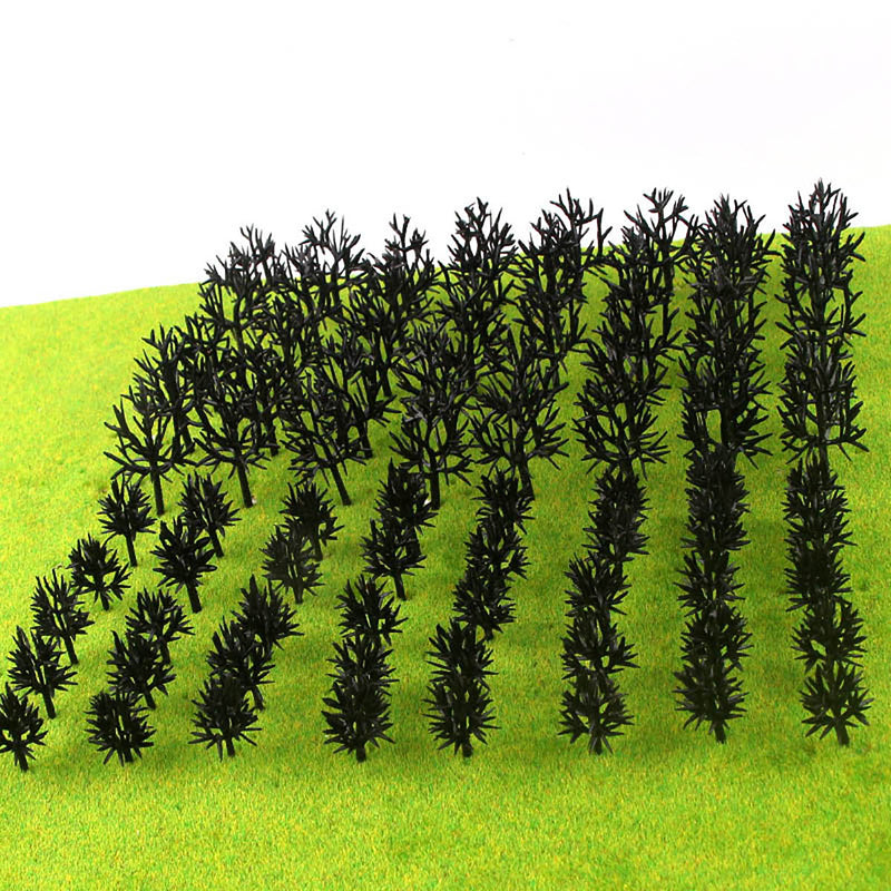 30/50Pcs Mini Green Trees Architecture Micro Landscape Scenery Railway Model Decorations