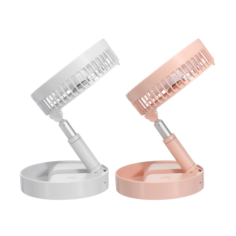 USB Chargable Portable Foldable Telescopic Fan Multi-Function Desktop Air Cooler Adjustable Travel Gadget Air Cooling Fan Gift