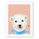 Miico Hand Painted Oil Paintings Cartoon White Bear Paintings Wall Art For Home Decoration