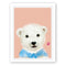 Miico Hand Painted Oil Paintings Cartoon White Bear Paintings Wall Art For Home Decoration