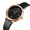 SKMEI 1457 Women Fashion Simple Dial Rose Gold Case Leather Strap Quartz Watch