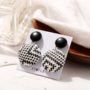 African Paper Weaving Big Earring Retro Style Round Circle Ear Drop Earring For Women