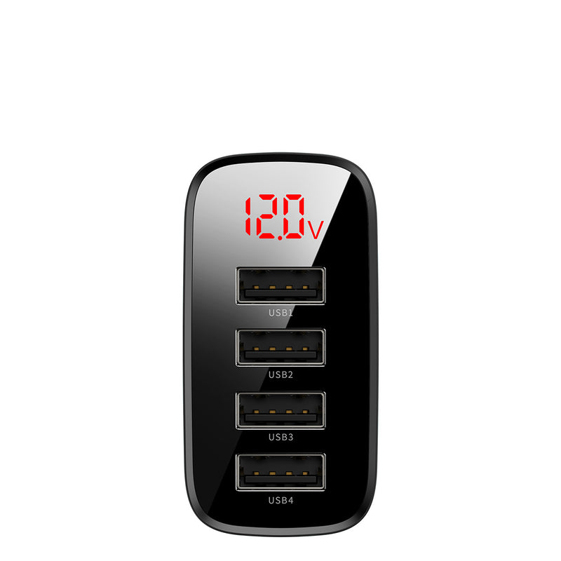 Baseus 30W 4USB Mirror Lake Digital Display Travel USB Charger EU for iPhone 11 Pro Max for Samsung Xiaomi