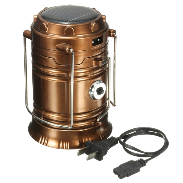 Solar Power LED USB Camping Lantern Light Tent Hiking Torch Rechargeable Lamp