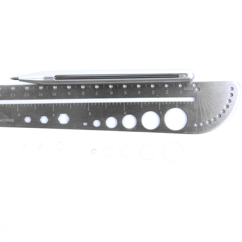 AOTDDOR Multifunction Ruler Stainless Steel Compasses Protractor Hexagon Ruler Scale Tool
