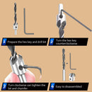 Drillpro 23Pcs Woodworking Chamfer Countersink Drill Bit Set 6Pcs 1/4" Hex 5 Flute 90 Degree Countersink Drill Bits 7Pcs Three Pointed Countersink Drill Bit 8Pcs Wood Plug Cutter and Automatic
