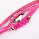 DUOYA D214 Crystal Casual Style Women Bracelet Watch Gift Leather Strap Quartz Watch