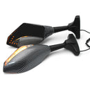 Pair Motorcycle Rear View Mirror With LED Turn Signal For Honda/Kawasaki/Yamaha