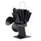 4 Blades Heat Powered Stove Fireplace Fan W/ Thermometer for Wood Log Burning Burner Stove