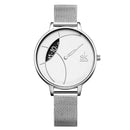 SHENGKE SK K0091 Creative Eye Shape Turntable Hour Dial Women Full Steel Strap Women Quartz Watch
