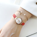 MEGIR 4207 Casual Style Leather Strap Luxury Analogue Women Wristwatch Fashionable Quartz Watch
