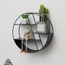 Iron Round Grid Shelf Shelves Combination Wall Hanging Rack Storage Bedroom Home Decorations