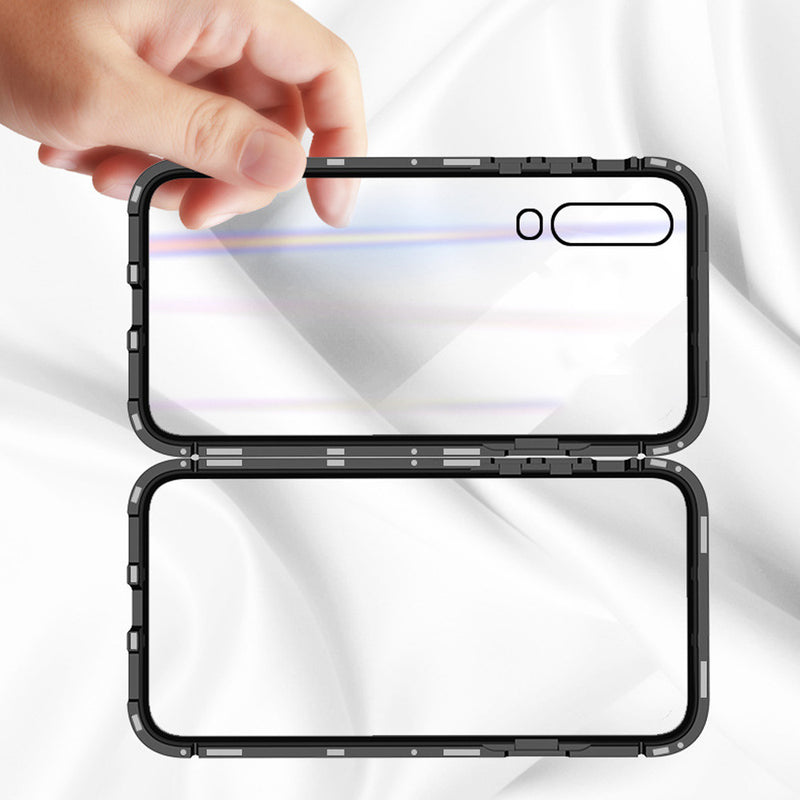 BAKEEY Magnetic Adsorption Metal Bumper Tempered Glass Flip Protective Case for HUAWEI P30