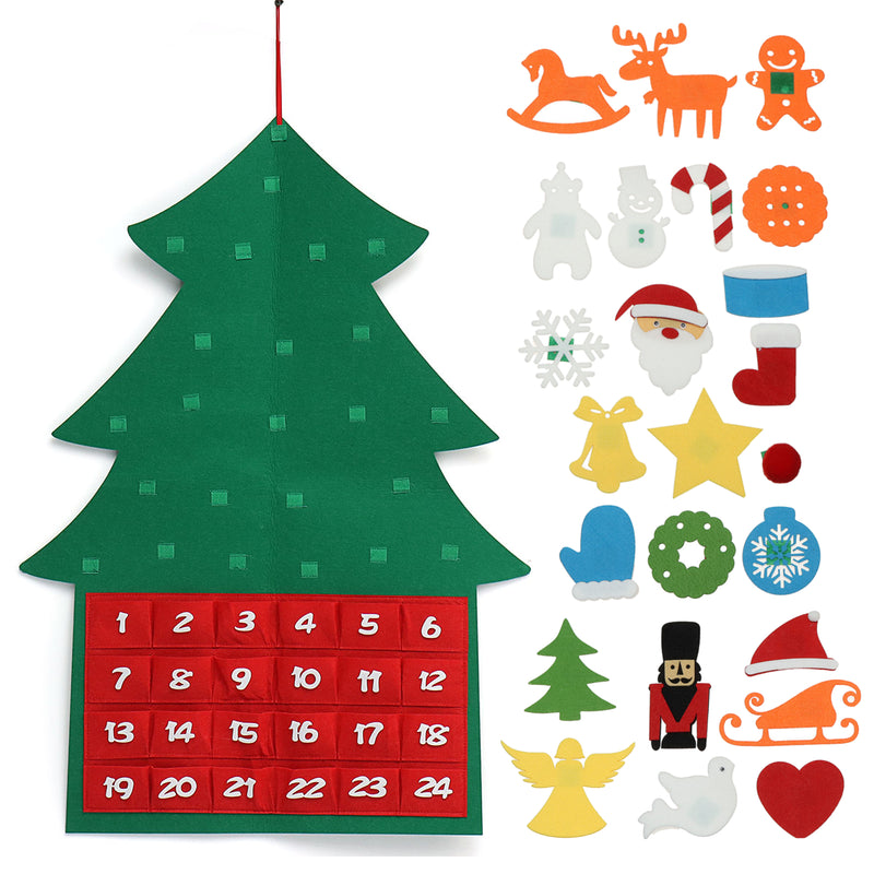 Christmas Tree Advent Calendar Felt Fabric Countdown Xmas Display Decor Ornament