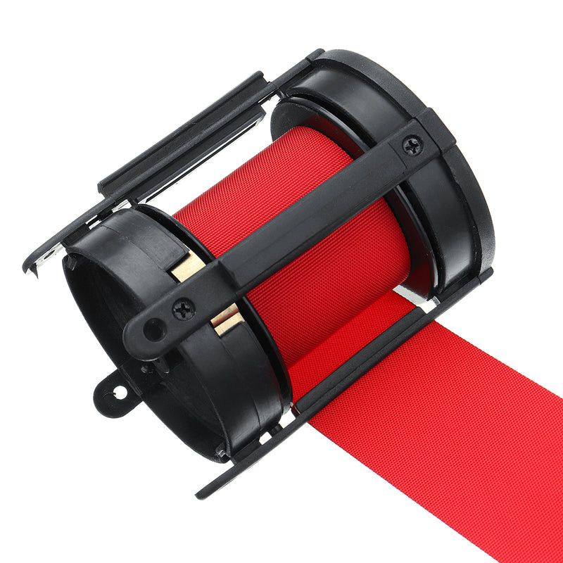 2/3/5m Retractable Stanchion Belt Crowd Queue Control Barrier Mounted Accessory Red