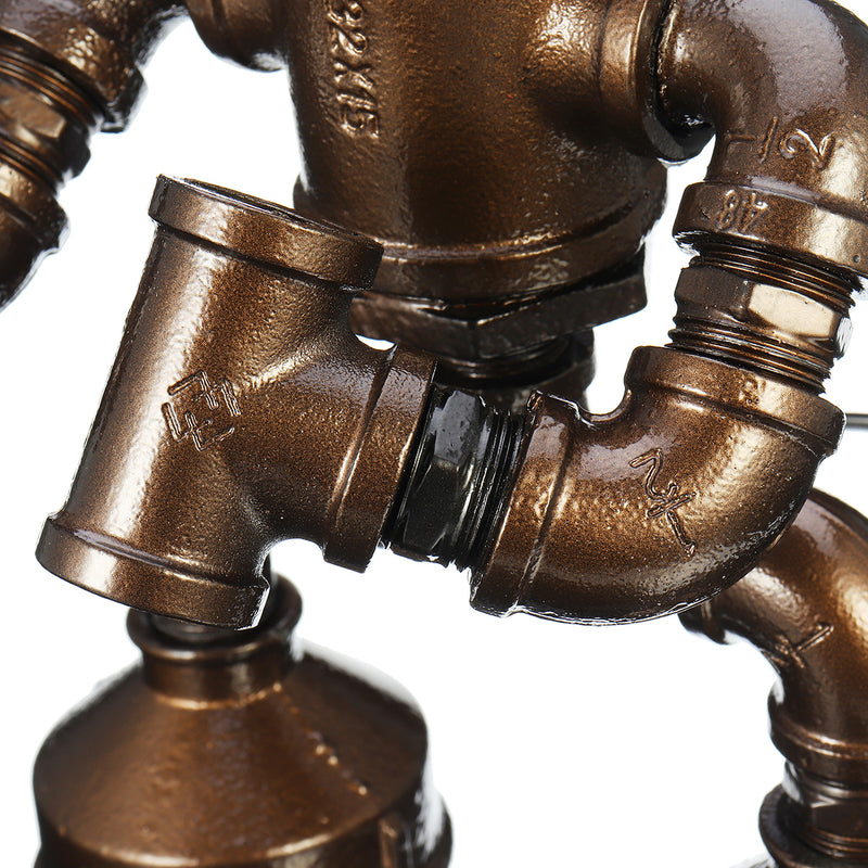 E27 Bulb Robot Lamp Light Industrial Pipe Desk Table Lamp Lighting Home Decoration